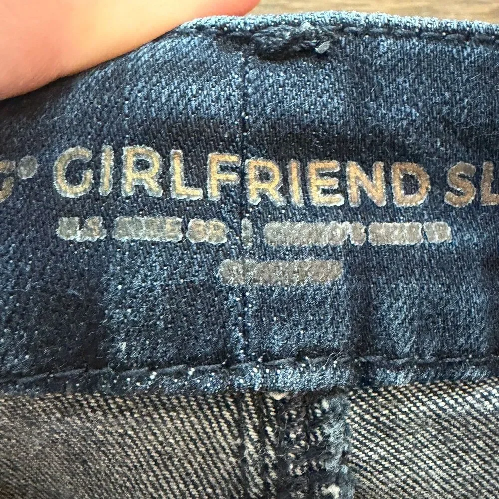 Chico's So Slimming Girlfriend Ankle Jeans Blue Denim Stretch Size 8